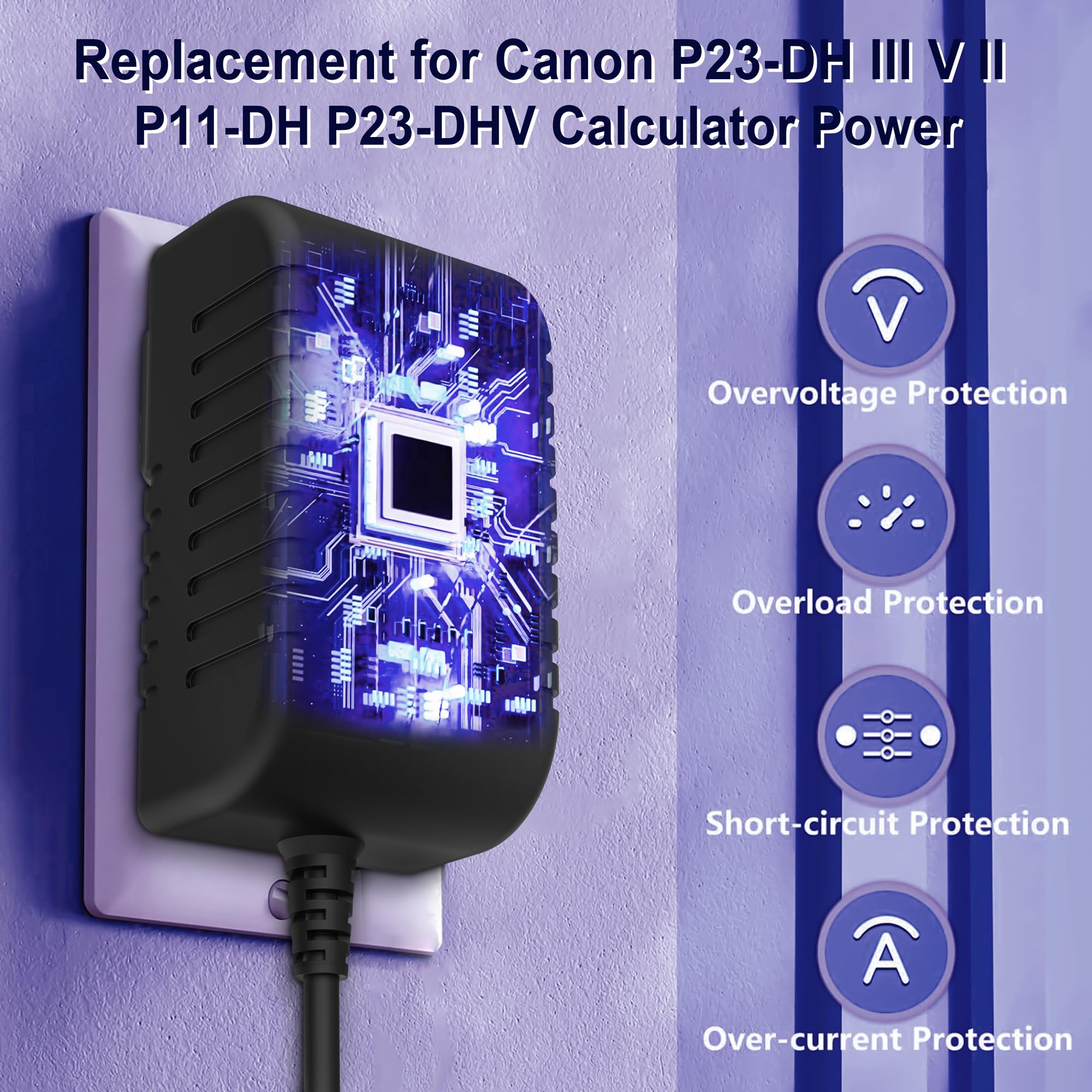 Digipartspower AC DC Adapter for Canon P23-DH III V II P11-DH P23-DHV Calculator Power Supply Cord Cable PS Charger Mains PSU