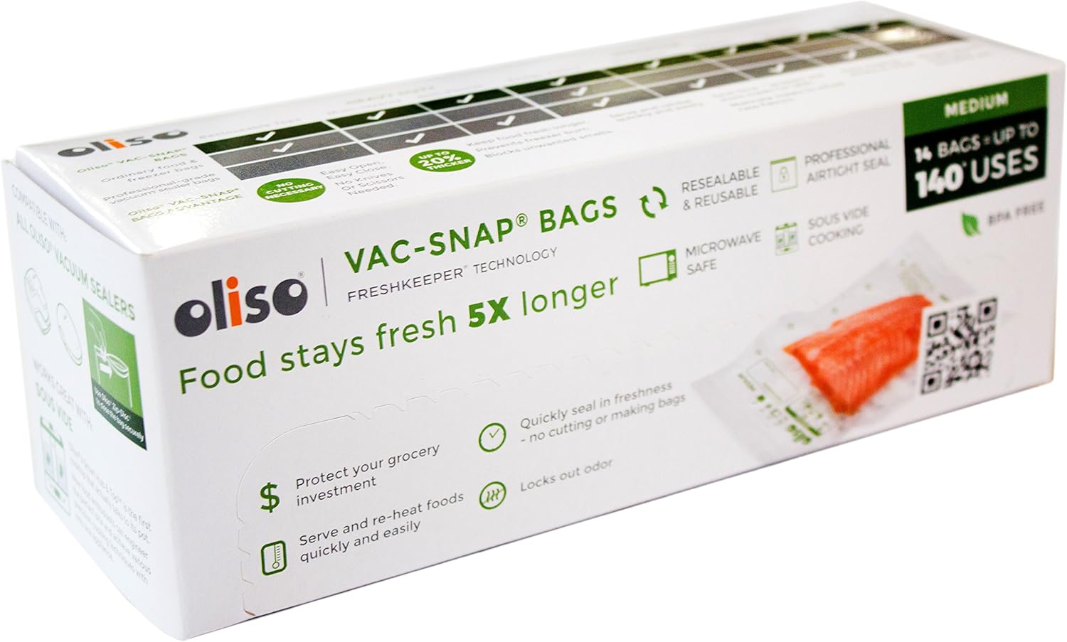 Oliso Pro VACSNAP Medium Vacuum Seal Bags 1 Jordan Ubuy