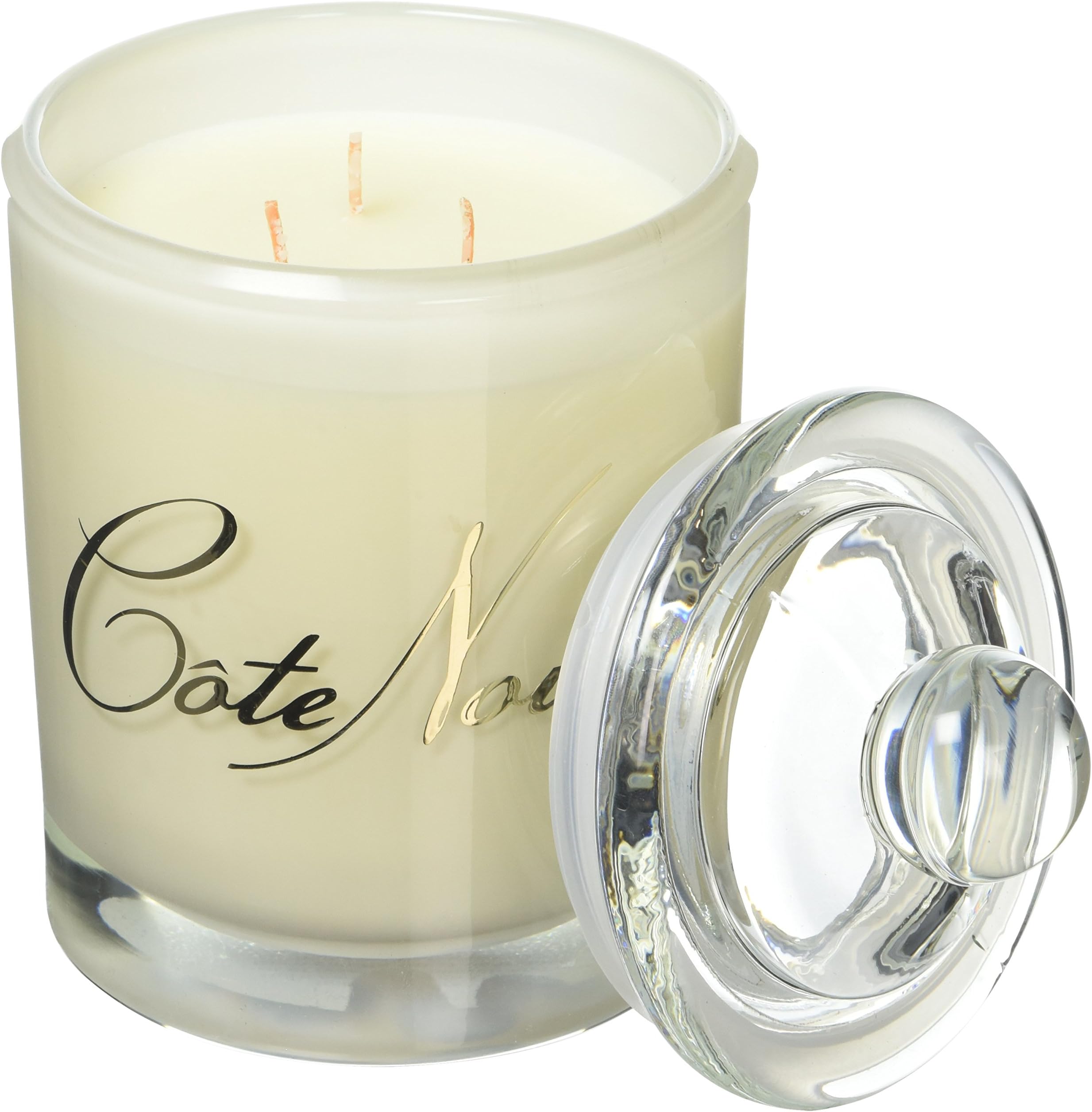 Cote Noire Large 3 Wick Candle-Fleur de thé au Jasmin, White