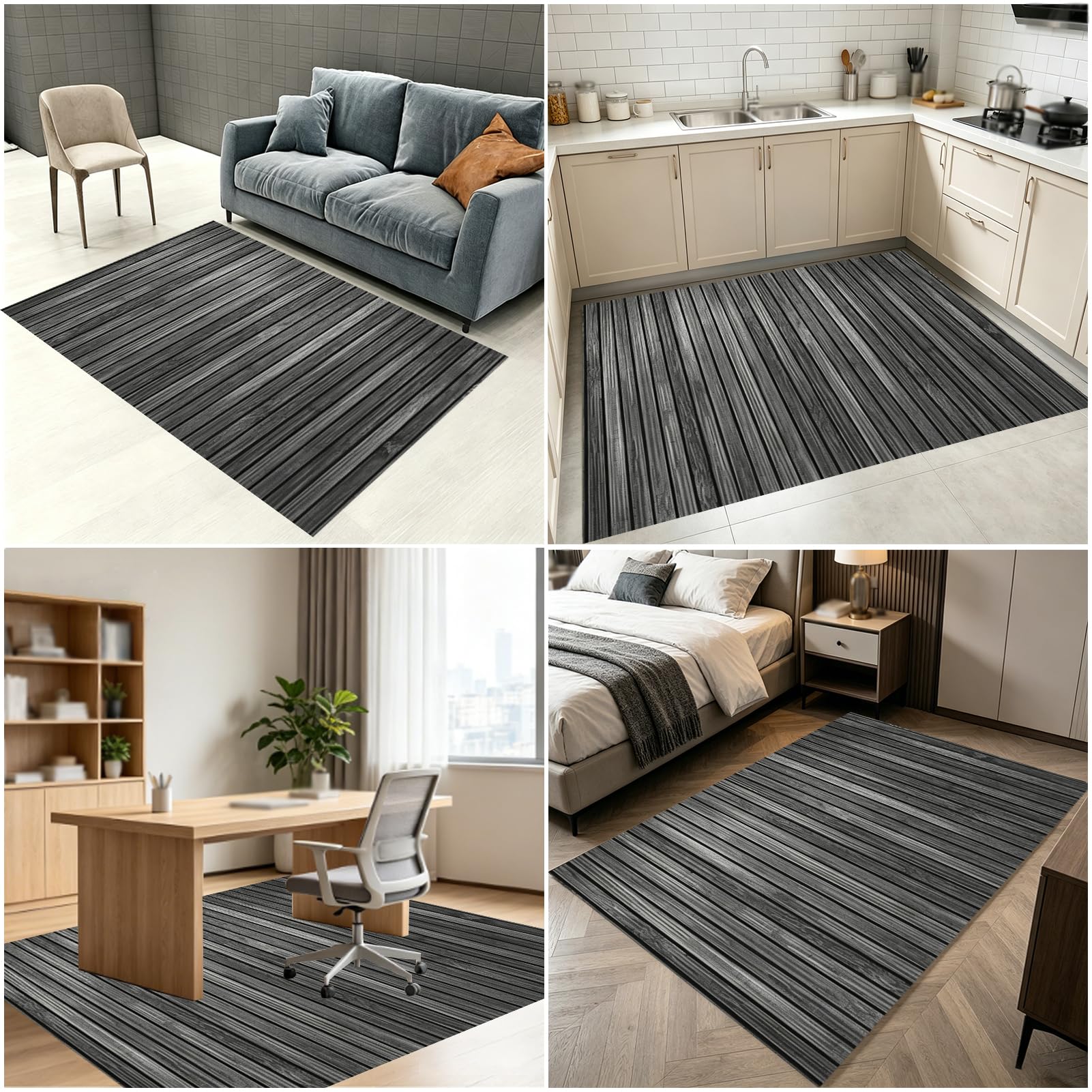 Antidérapant Tapis Gaming Sol, Tapis de Protection du Sol pour Chaise de Bureau, pour Parquet, Carrelage et Sol Dur, Polyester Tapis Protège-Sol 160 x 200 cm
