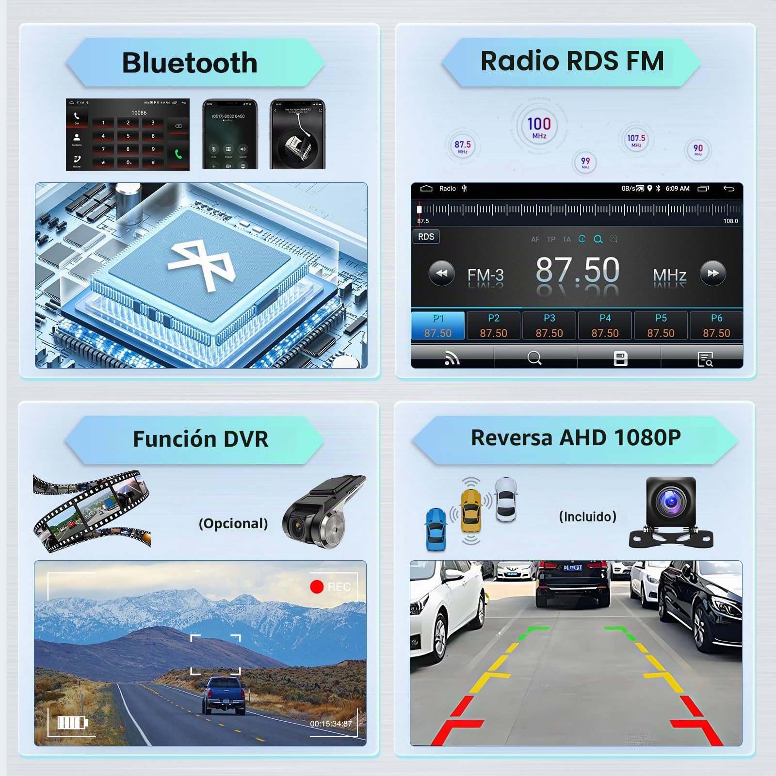Hikity 2+64GB Android 15 Radio Coche para Peugeot 308 408 2007-2015 CarPlay Android Auto Inalámbrico Bluetooth Manos Libres Auto Radio con 9" Pantalla Táctil WiFi GPS