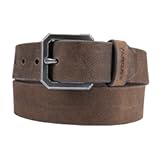 Men&apos;s Durable Full Grain Saddle Leather Classic Belts&comma; W&sol;Rugged Antique Nickle Hardware