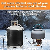 Vista 4 de Manta Calentadora de Tanque de Propano - 47.5 x 13.5" Calentador de Cilindro de Gas LP con Control de Temperatura 85-105F para Tanques de 20, 30, 40