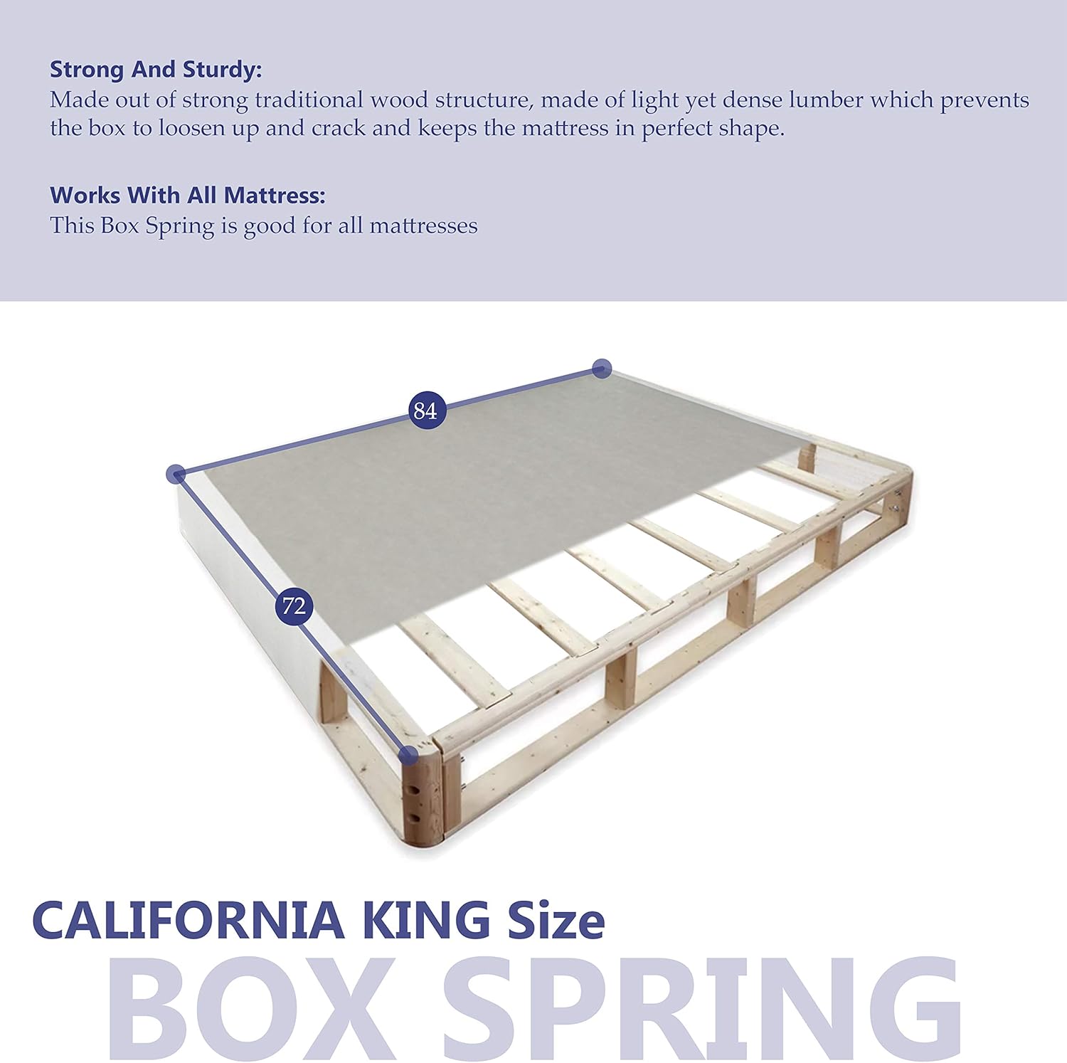Continental Mattress, Box Spring Foundations For Mattress, California King Size, White (301B-6/0-3) : Everything Else