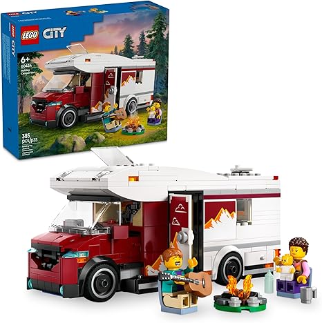 LEGO City Holiday Adventure Camper Van Building Toy Set - Vacation Toy for Kids, Boys and Girls, Ages 6+ - Includes 3 Minifigures and Accessories - Gift Idea for Birthdays & Holidays - 60454