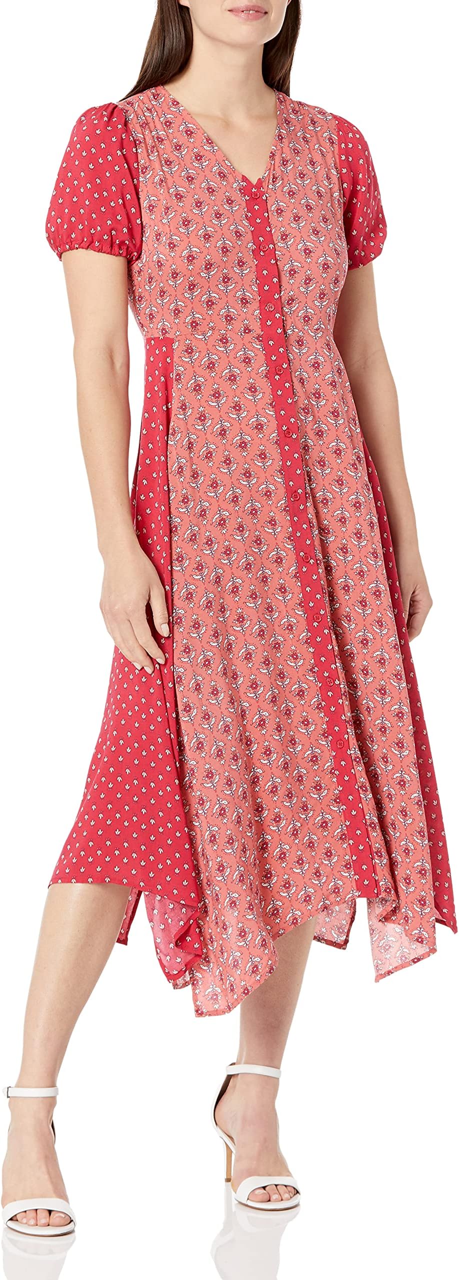 Sharagano womens v neck midi dress Business Casual Dress
