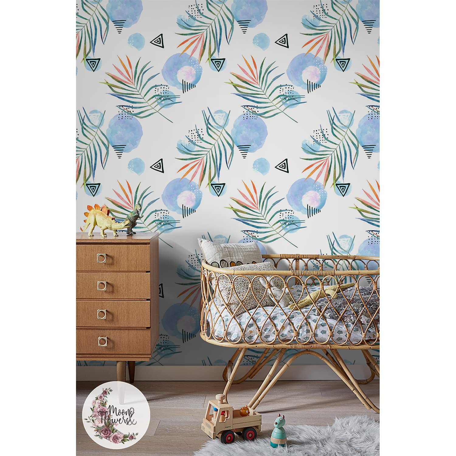 Papier peint decoration murale grand format salon chambre Abstraction tropicale 290x290