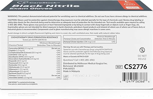 Miniatura 16 de CareStock Guantes negros de nitrilo medianos [250 unidades] – Guantes de examen desechables sin látex de 2 mil delgados para médicos, limpieza