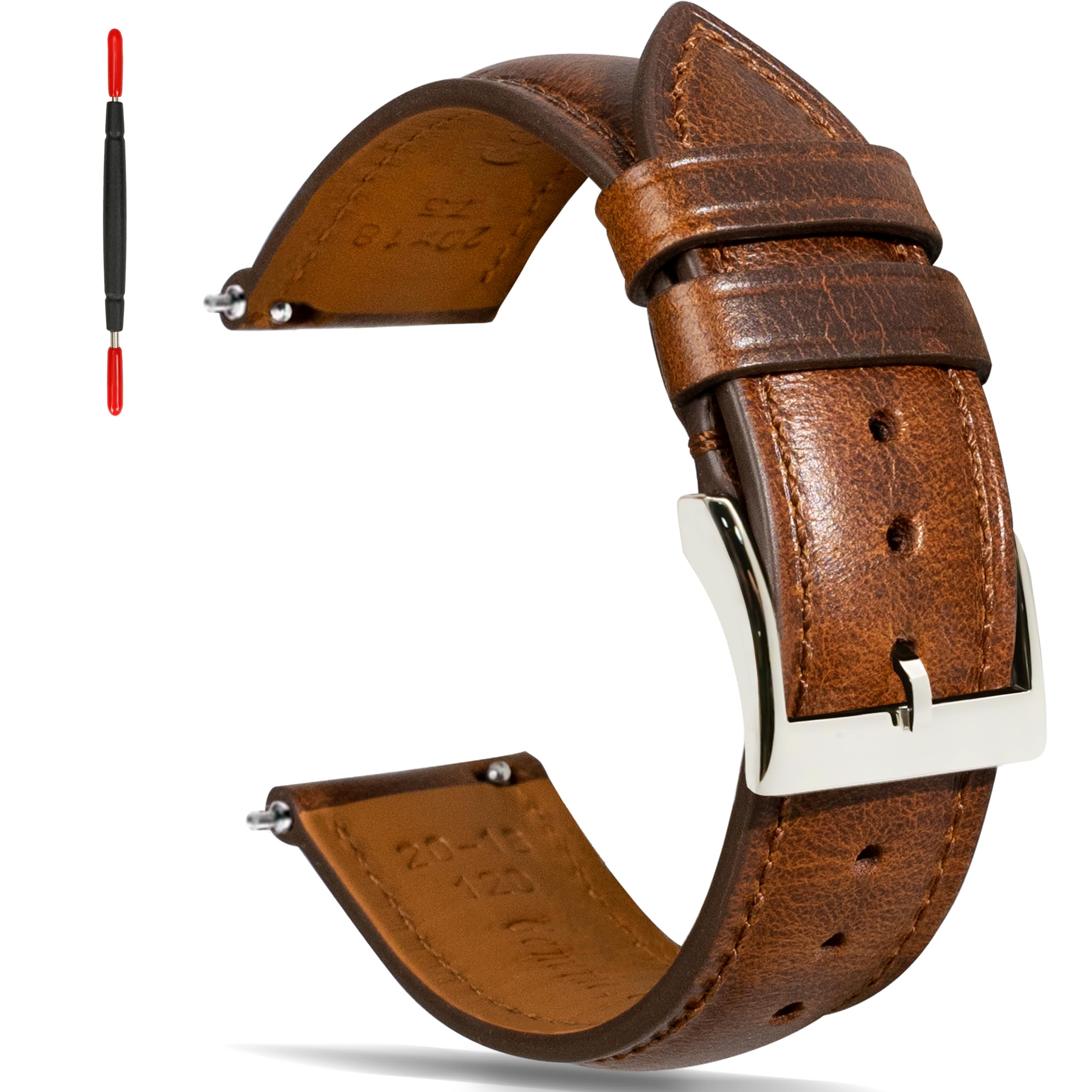 Bracelet de montre en cuir à libération rapide, style vintage, tanné à l'huile, pour hommes et femmes, 16 mm, 18 mm, 19 mm, 20 mm, 21 mm, 22 mm, 24 mm