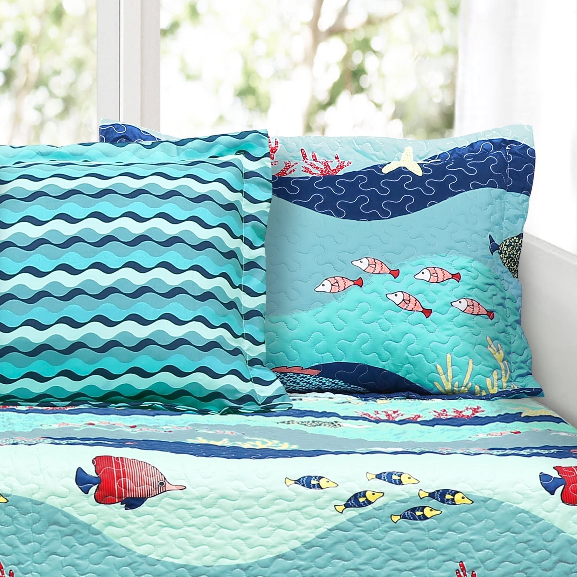 Sleepin' ベッドカバー ピローケース セット Ocean Bedding Amazon.com: Ocean Themed Bedding Sets 6 Pieces Twin Bed in A
