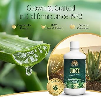 Real Aloe - Aloe Vera Juice Variants (32 fl oz) | Handcrafted from Certified Organic California-Grown Inner Leaf Gel | Aloin-Free, Digestive & Gut Support | Made in USA