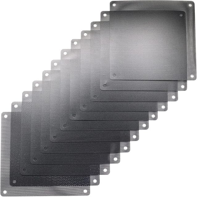 ThreeBulls 12 Pcs 140mm PVC Black PC Cooler Fan Dust Filter Dustproof Case Cover Computer Mesh