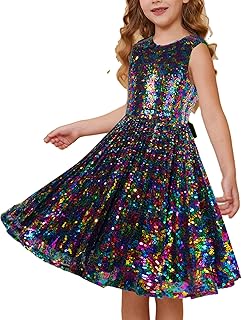 Girls Sequin Dress Sleeveless Prom Party Formal Graduations Fancy Tween Girls Dresses Size 5-12 - Buy now