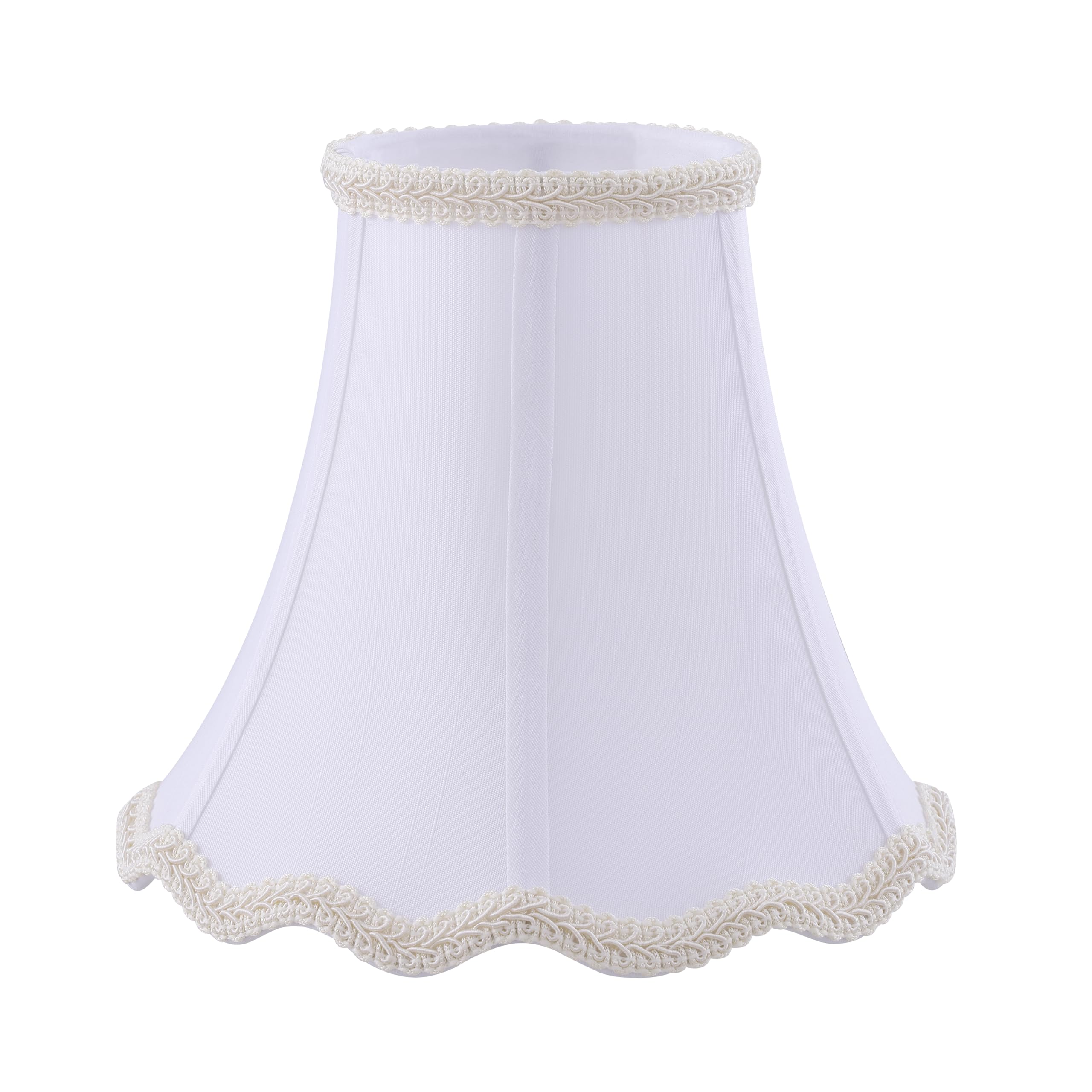 Aspen Creative 55009,Handsewn Scallop Dome Tranditional UNO Lamp Shade/Off-White Faux Silk,4"Top x 8"Bottom x 7-1/4"Height/Threaded UNO 33mm/Table Lamp And Pendant Light