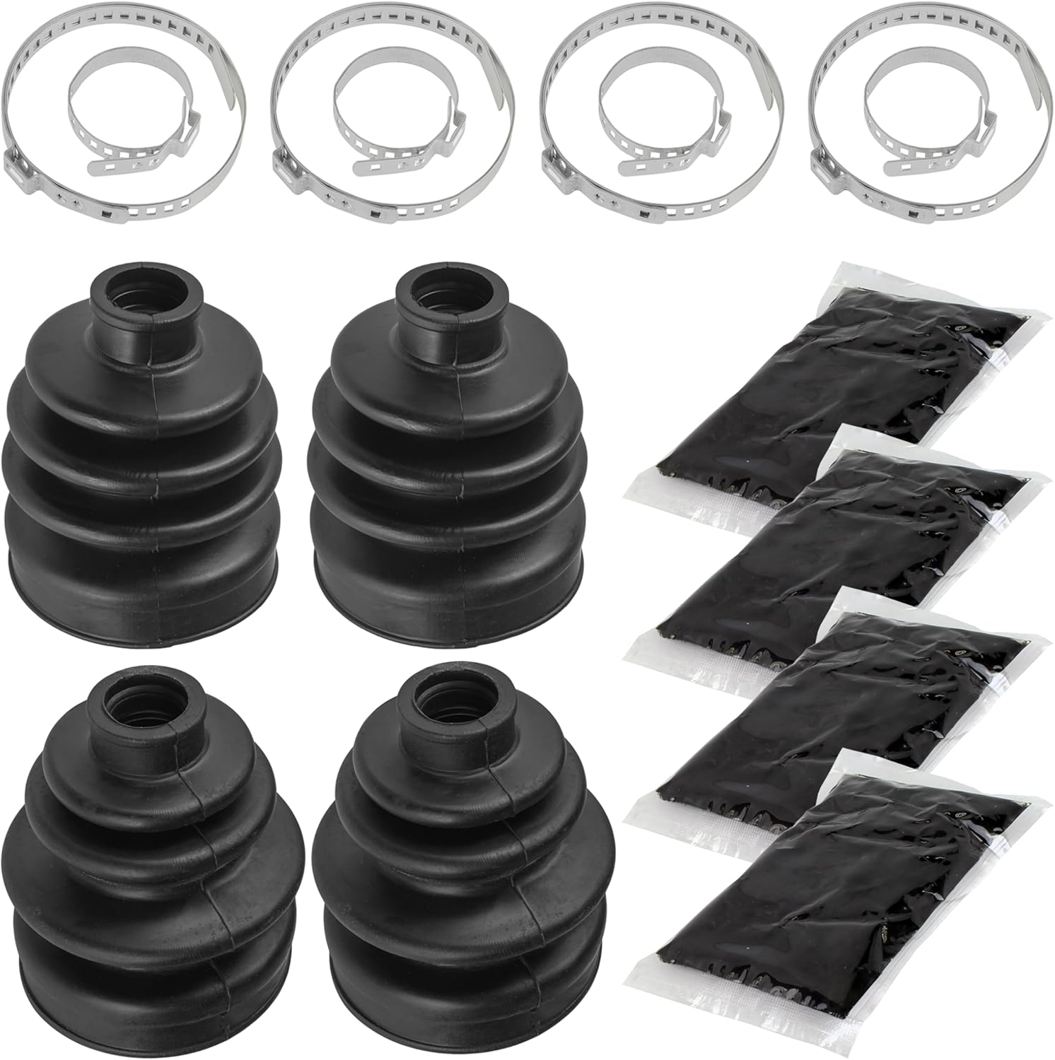 Caltric 2 Front Inner Outer Axle CV Boot Kit Compatible with Honda TRX350FE TRX350FM Rancher 2000-2005