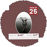 Vista 100 de Tapete de 8 x 10 pulgadas, corte biselado para fotos de 5 x 7 pulgadas, con apertura de tablero de fotos ovalado blanco precortado, sin ácidos, mate