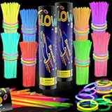 200 Pcs Glow Sticks Bulk Party Pack, 8'' Glow in the Dark Party Supplies, Glow in the Dark Light Up Sticks with Connectors, Party Favors for Birthday, Concert, Raves, Halloween, Christmas