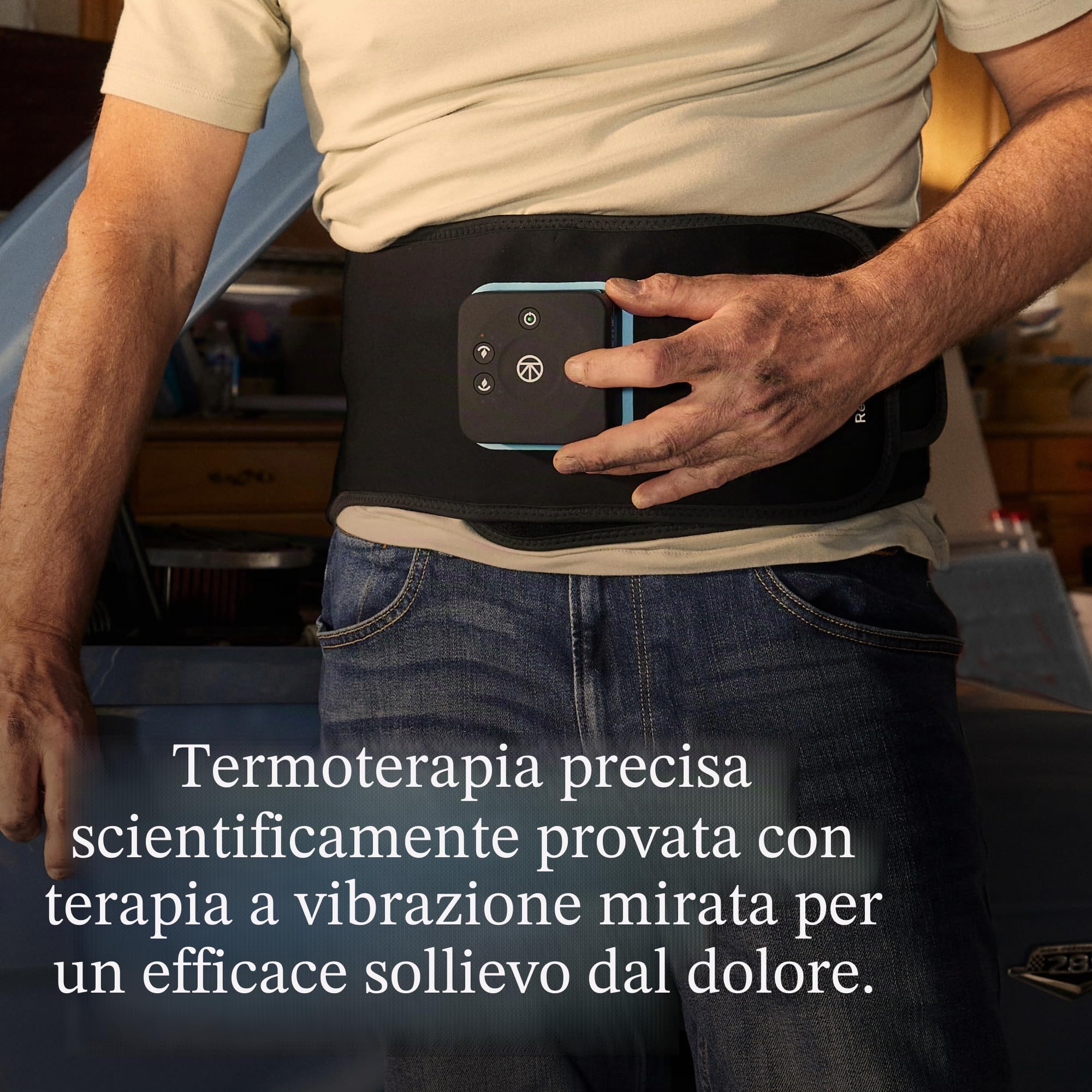 Therabody - RecoveryTherm - Terapia indossabile a base di calore e vibrazioni per alleviare il dolore lombare