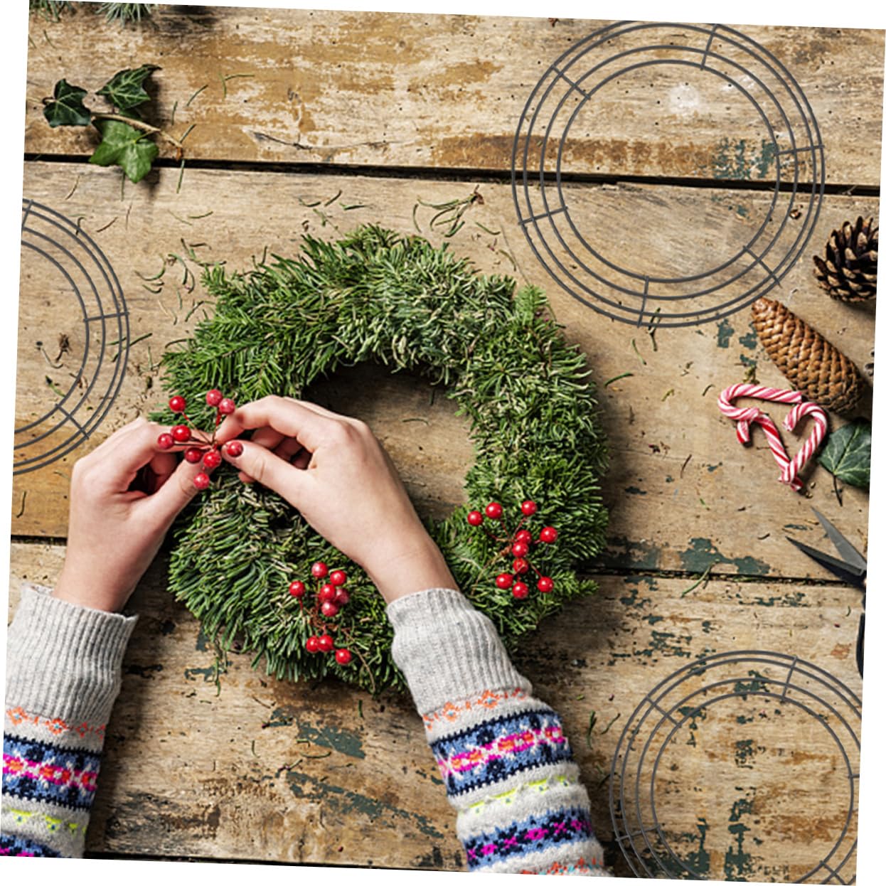 MAGICLULU 10stücke Metallkranzrohling DIY-kranzrahmen Runder Kranzständer aus Eisen Wiederverwendbarer Kranzring für Blumenkranz und Partykranz Kranzbinderinge mit Gratfreier Oberfläche