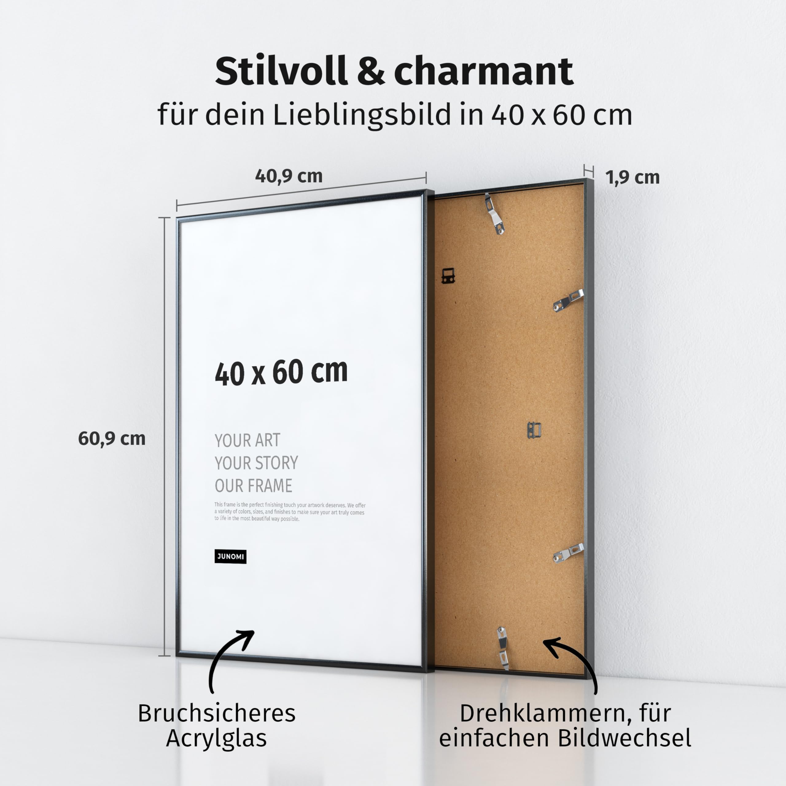 HORLIMER Fotolijst A2, set met 3 fotolijsten A2 van zwart