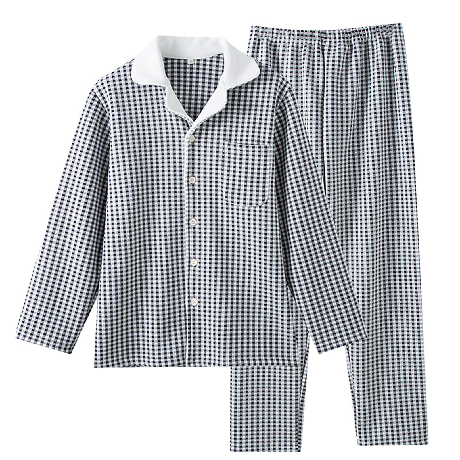 Pijama de Franela térmica Invierno para Hombre, Forro Polar cálido, Ropa de Dormir acogedora, Conjunto de Camisa y pantalón, Atuendo para Dormir cómodo