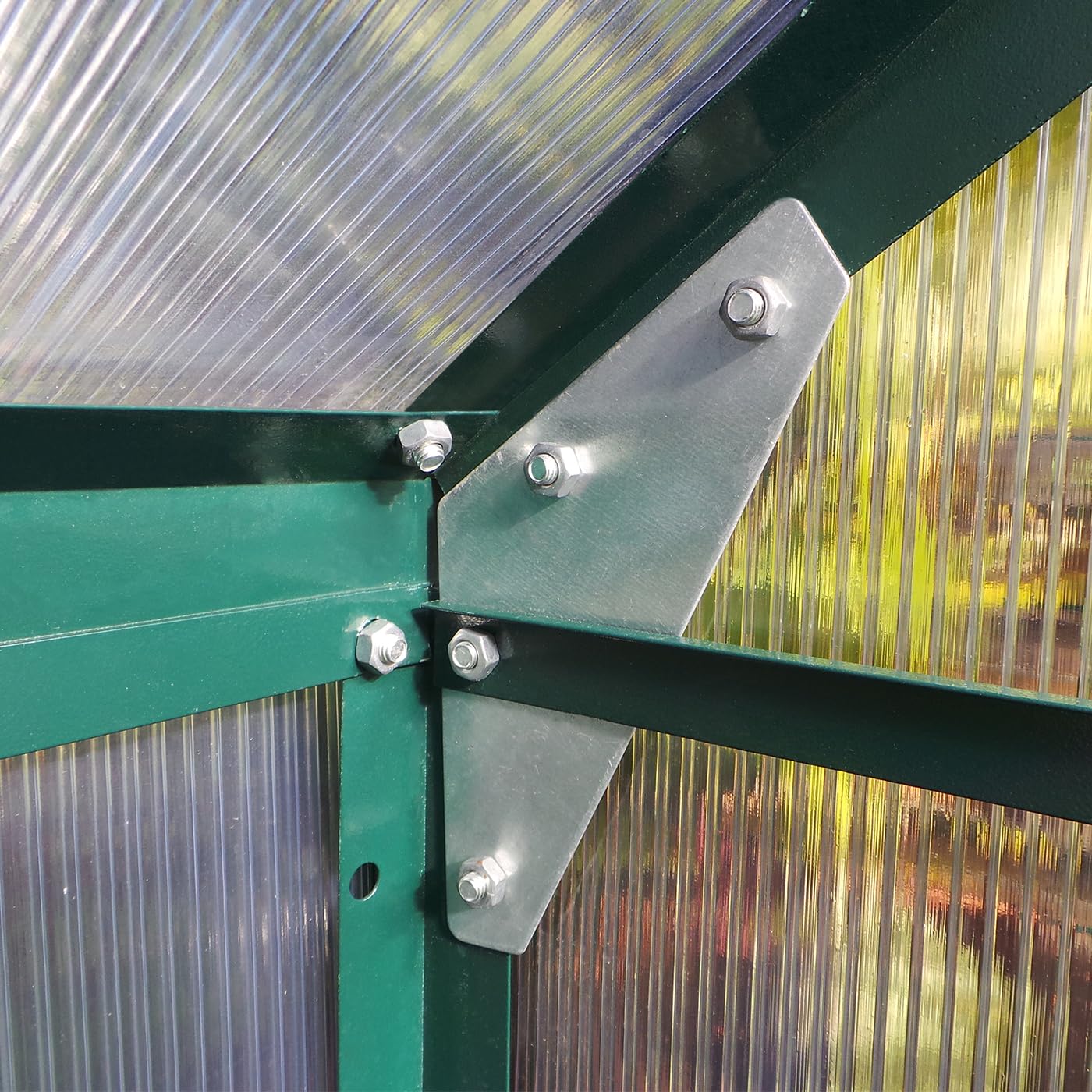Aluminium Gewächshaus 250x310 cm - 7,75 m² mit Fundament - 6mm Verglasung, grün, Garten Pflanzenhaus 11,58m³ Alu Treibhaus Tomatenhaus