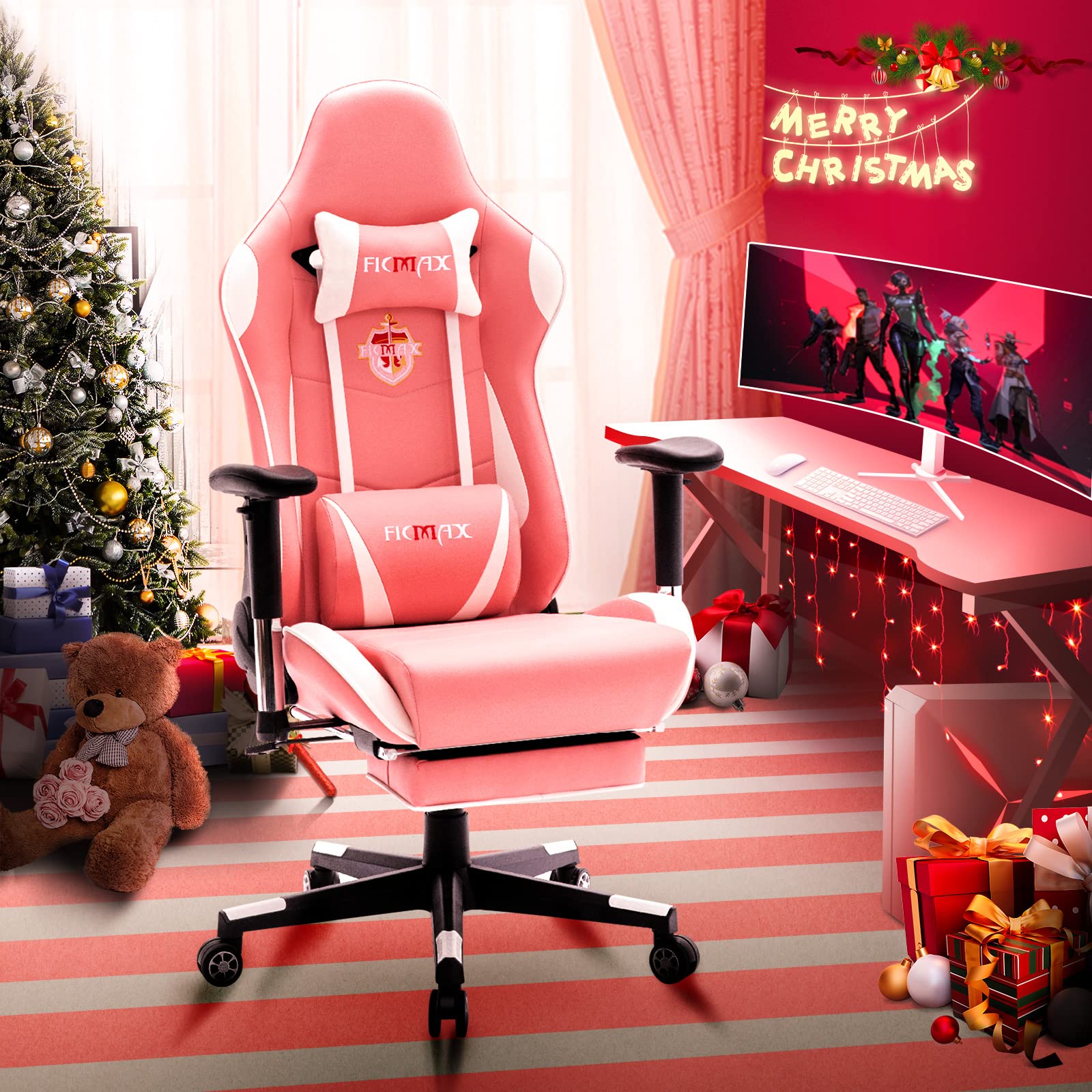 Buy Ficmax Gaming Chair with Footrest, Massage Ergonomic Office Chairs