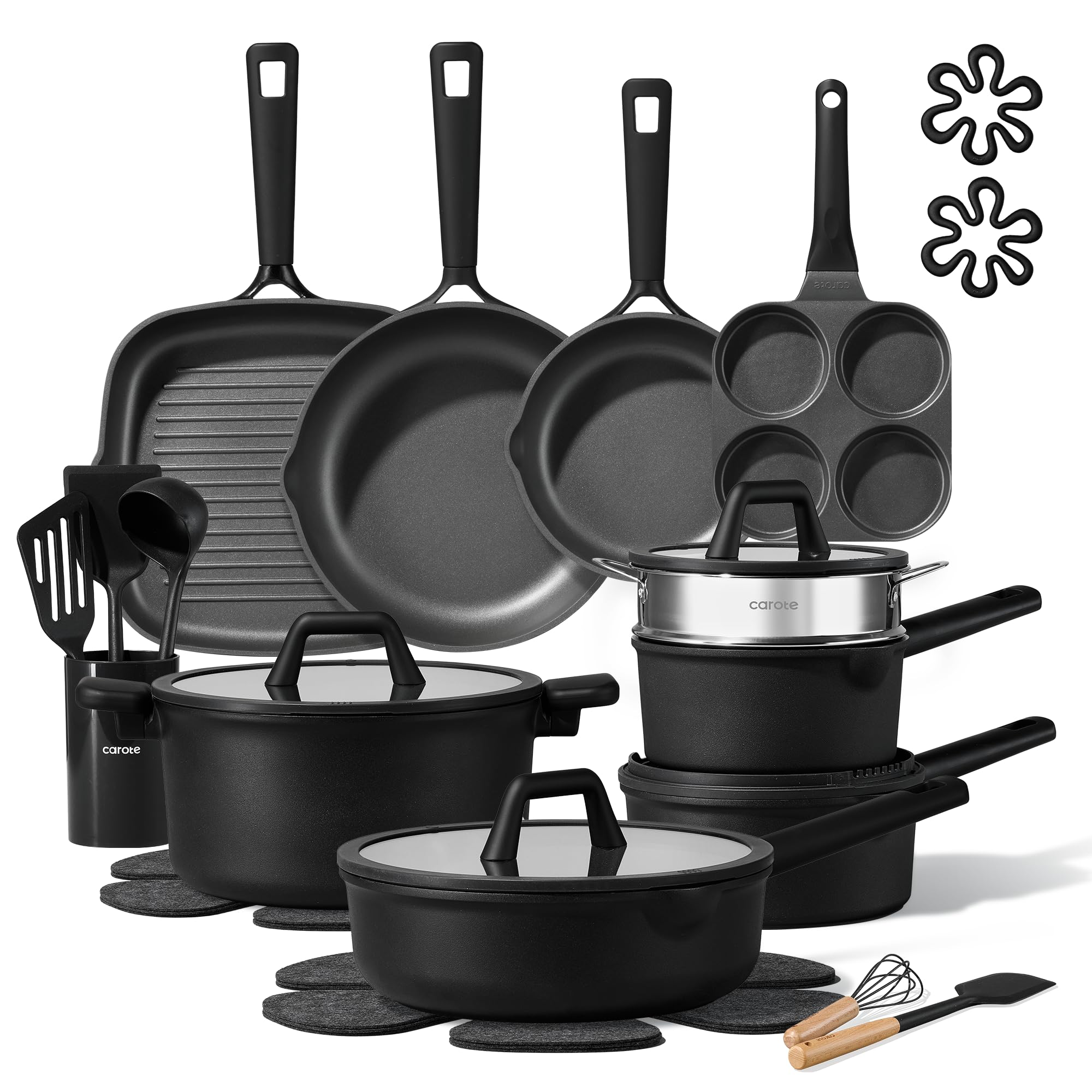 CAROTE 28-Piece Granite Nonstick Cookware Set