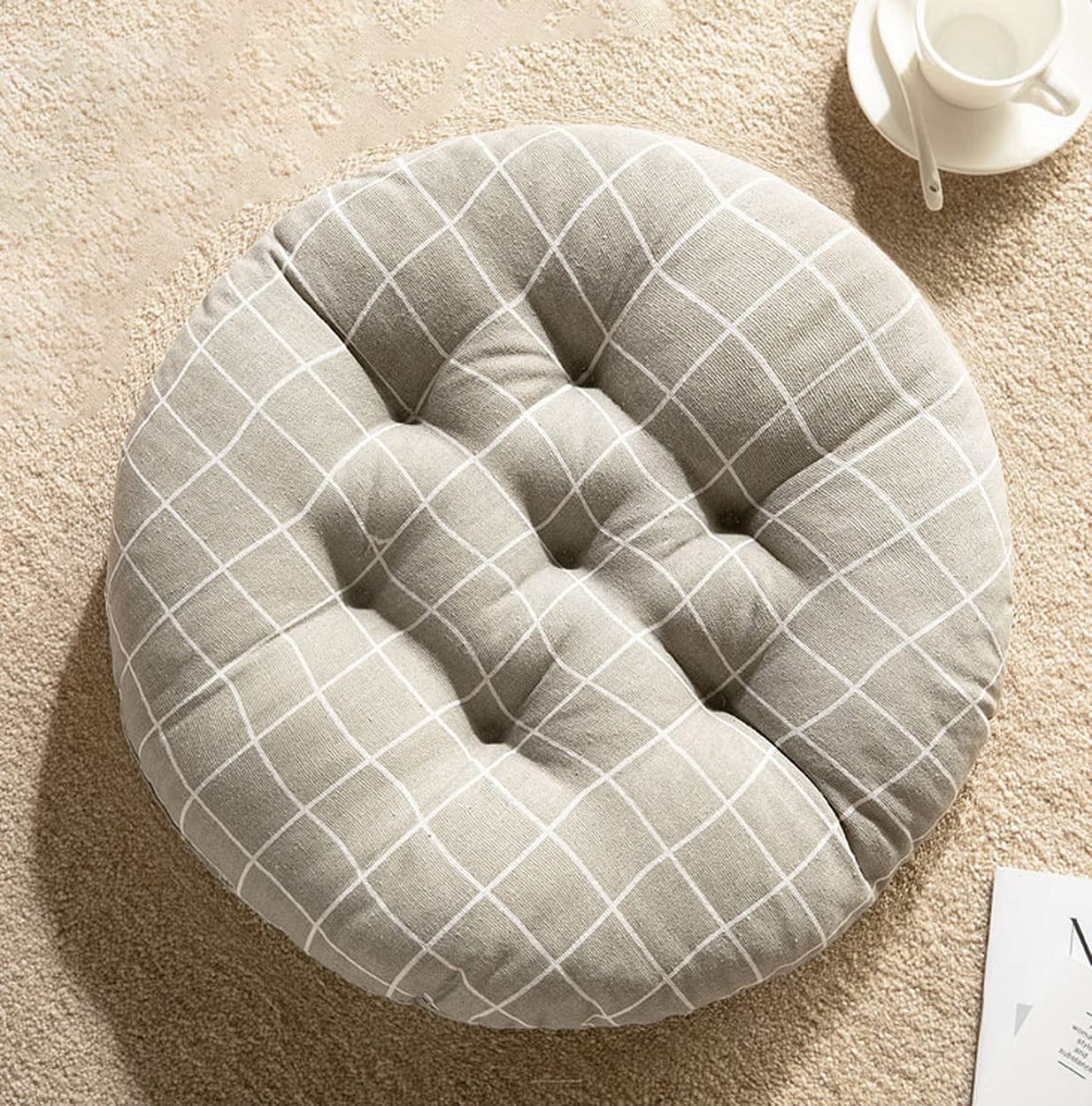 AOOPOO Set of 2 Indoor Outdoor Luxury Beautiful Garden, Dining Chair Foam Cushions Seat Pad - Round - Chair Cushion,40x40cm (Color 14)