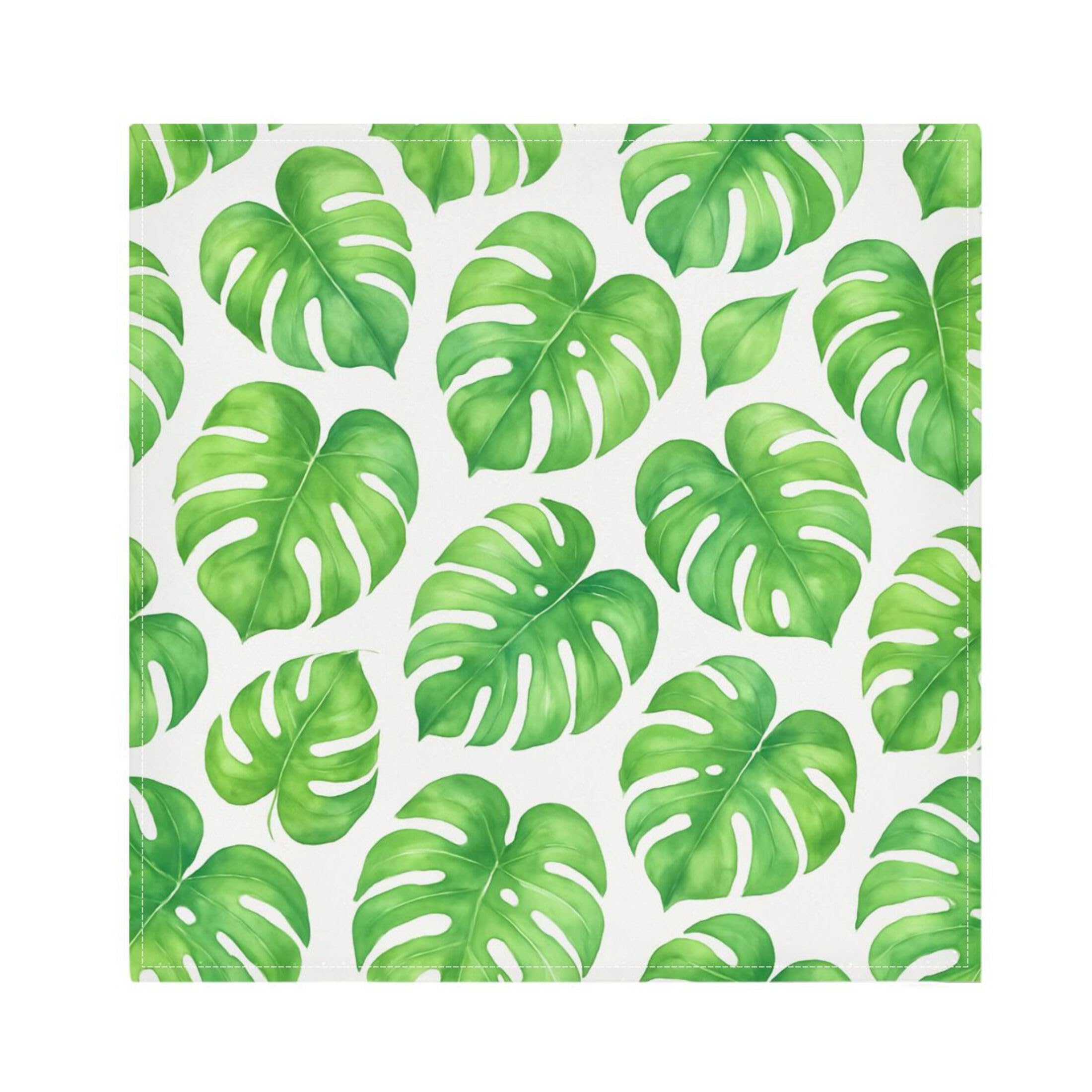 Fuauuyl Cloth Napkins Set of 4 Monstera Leaves Dinner Napkins 20x20 in, Washable & Reusable Fabric Table Napkin for Dining Parties Holiday, Eco-Friendly