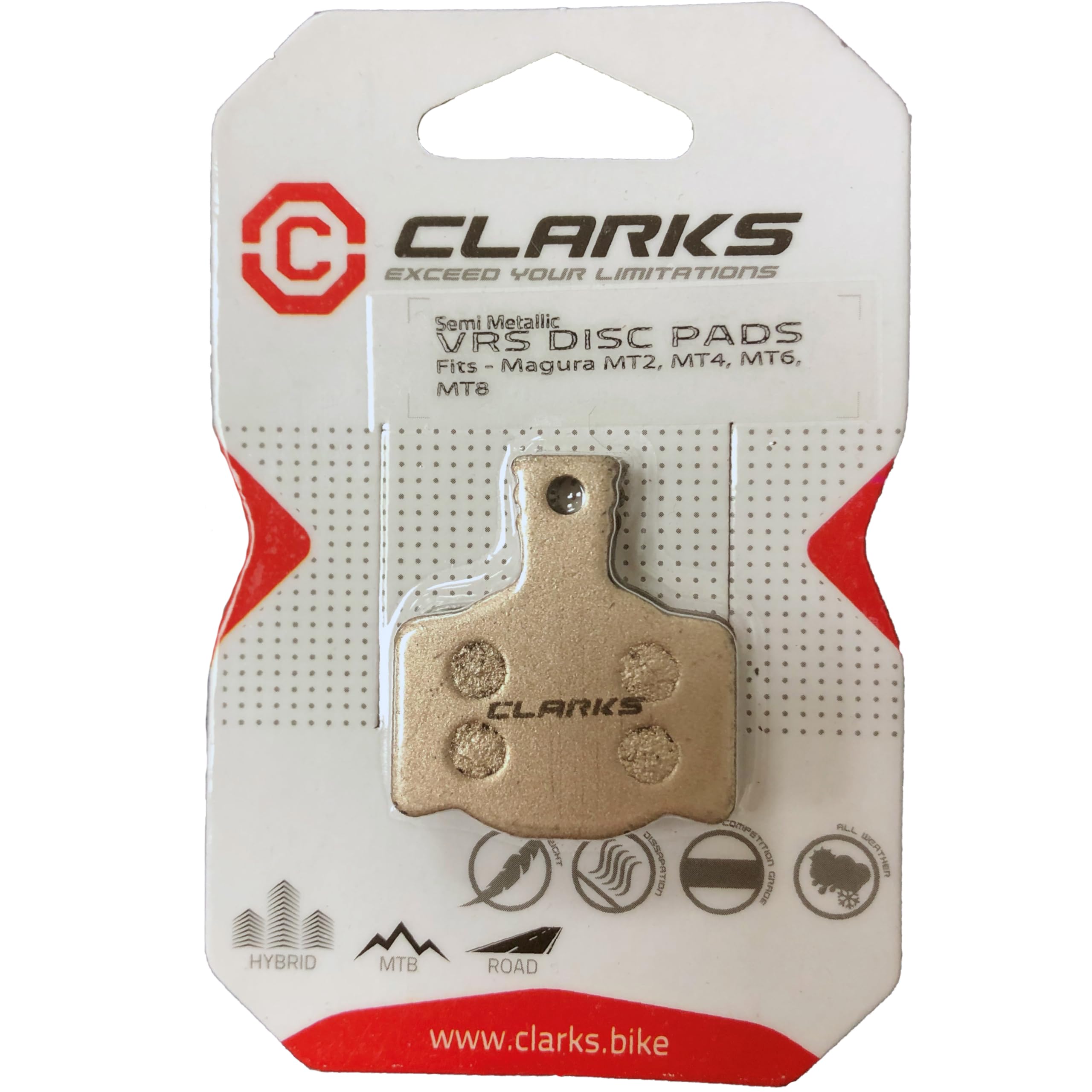 Clarks Cycle Systems VRS857 Disc Brake Pads, VRS - Semi-Metallic Compound