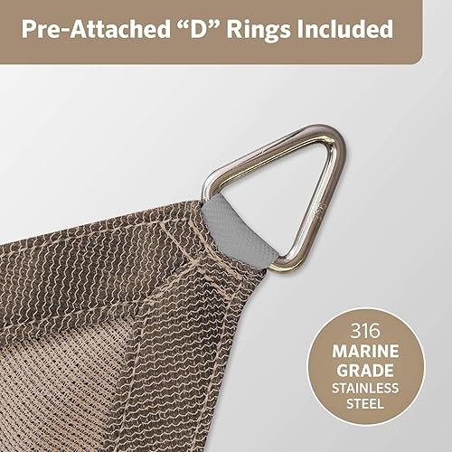 Miniatura 5 de Coolaroo Toldo para exteriores con bloqueo de rayos UV, 95 % con kit de herramientas, cuadrado de 12 pies, adoquines