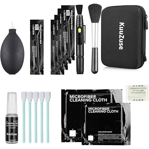 Professional DSLR Camera Cleaning Kit with APS-C Cleaning Swabs, Microfiber Cloths, Camera Cleaning Pen, for Camera Lens, Optical Lens and Digital SLR Cameras.