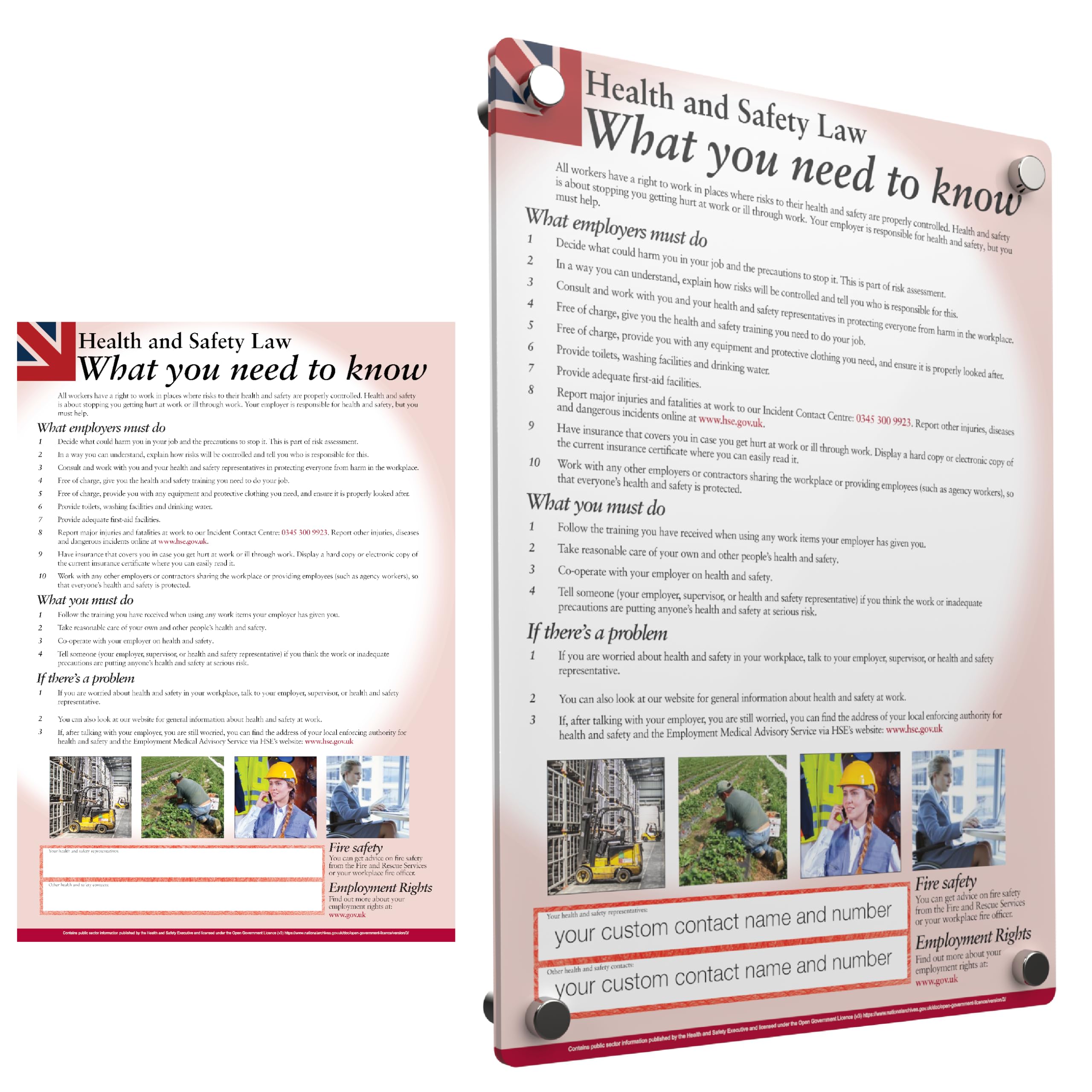 Health and Safety Law Poster/Health & Safety At Work 2026 – A4 / A3 / A2 Laminated UV Stable – Essential information for Every UK Business – LIFETIME REPLACEMENT
