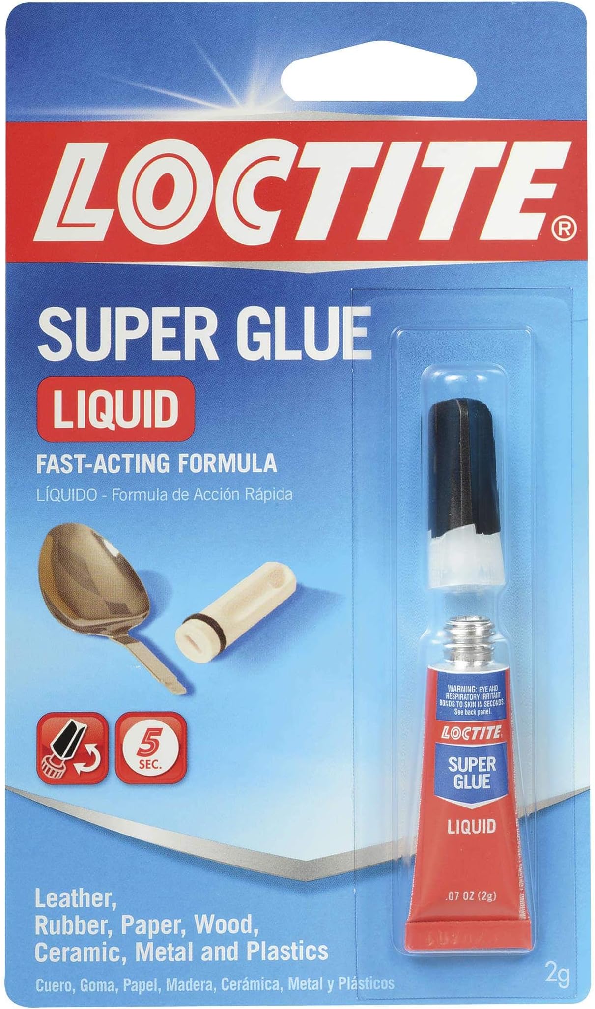 Super Glue Liquid, 2 Gram Tube, 1 Pack - Clear Superglue for Plastic, Wood, Metal, Crafts, & Repair, Instant Glue Adhesive, Quick Dry