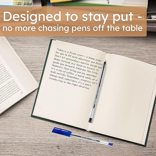 Miniatura 9 de PENSAN - Paquete de 250 bolígrafos de bola, (125 negros y 125 azules) - Bolígrafos de 1.0 mm de punta media, agarre ergonómico triangular, escritura