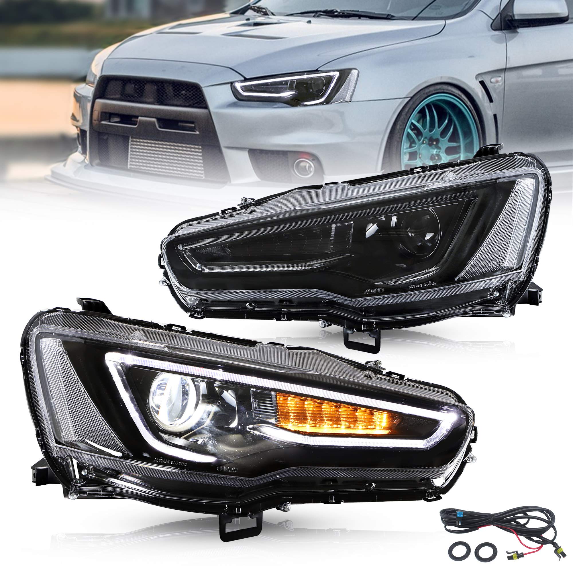 Buy VLAND LED DRL Headlights Rear Light for Lancer EVO X 20082018 Tail