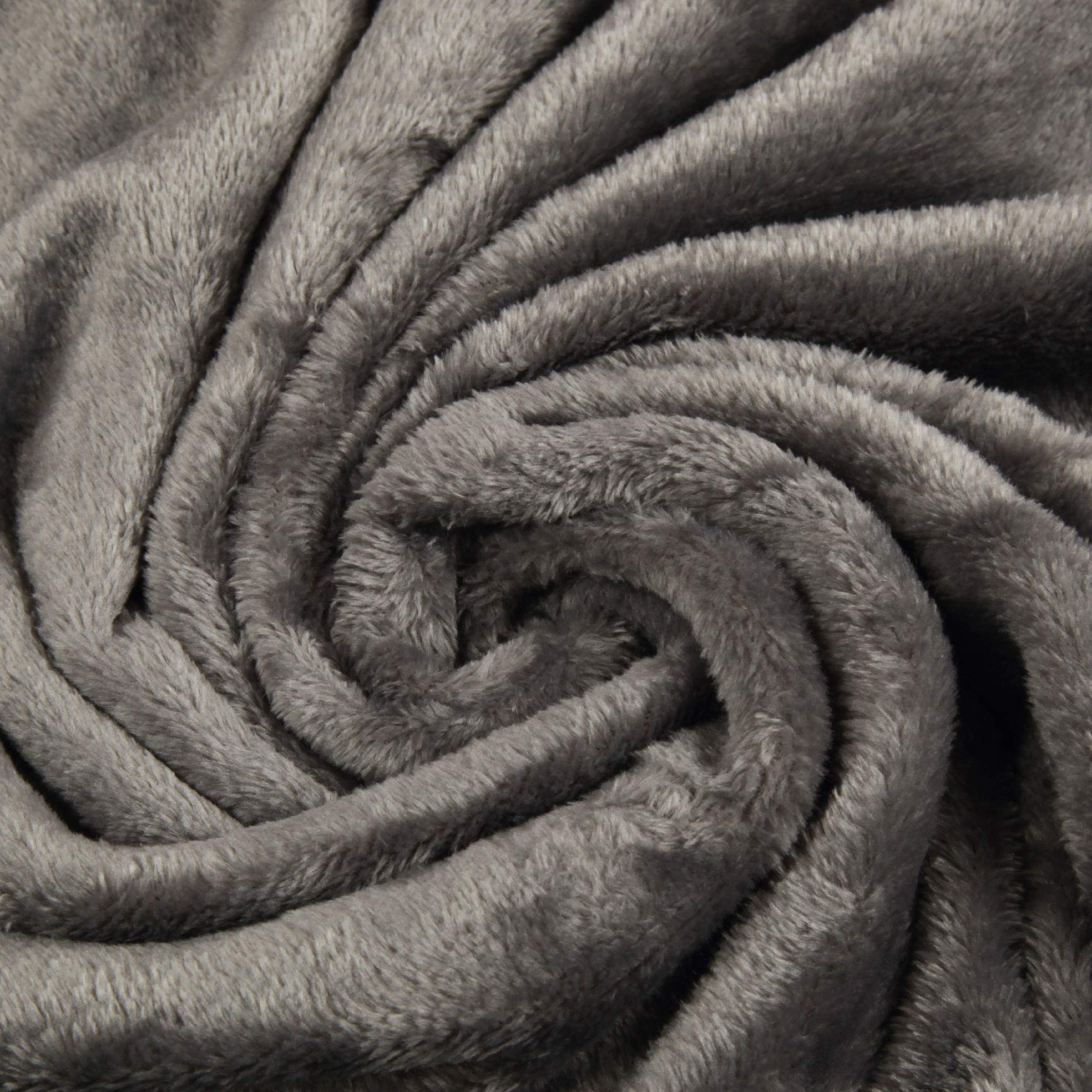 Kuscheldecke im 2er Pack Wohndecke - extra weich - hochwertige Microfaser Flauschdecke, 210 x 280 cm - Anthrazit