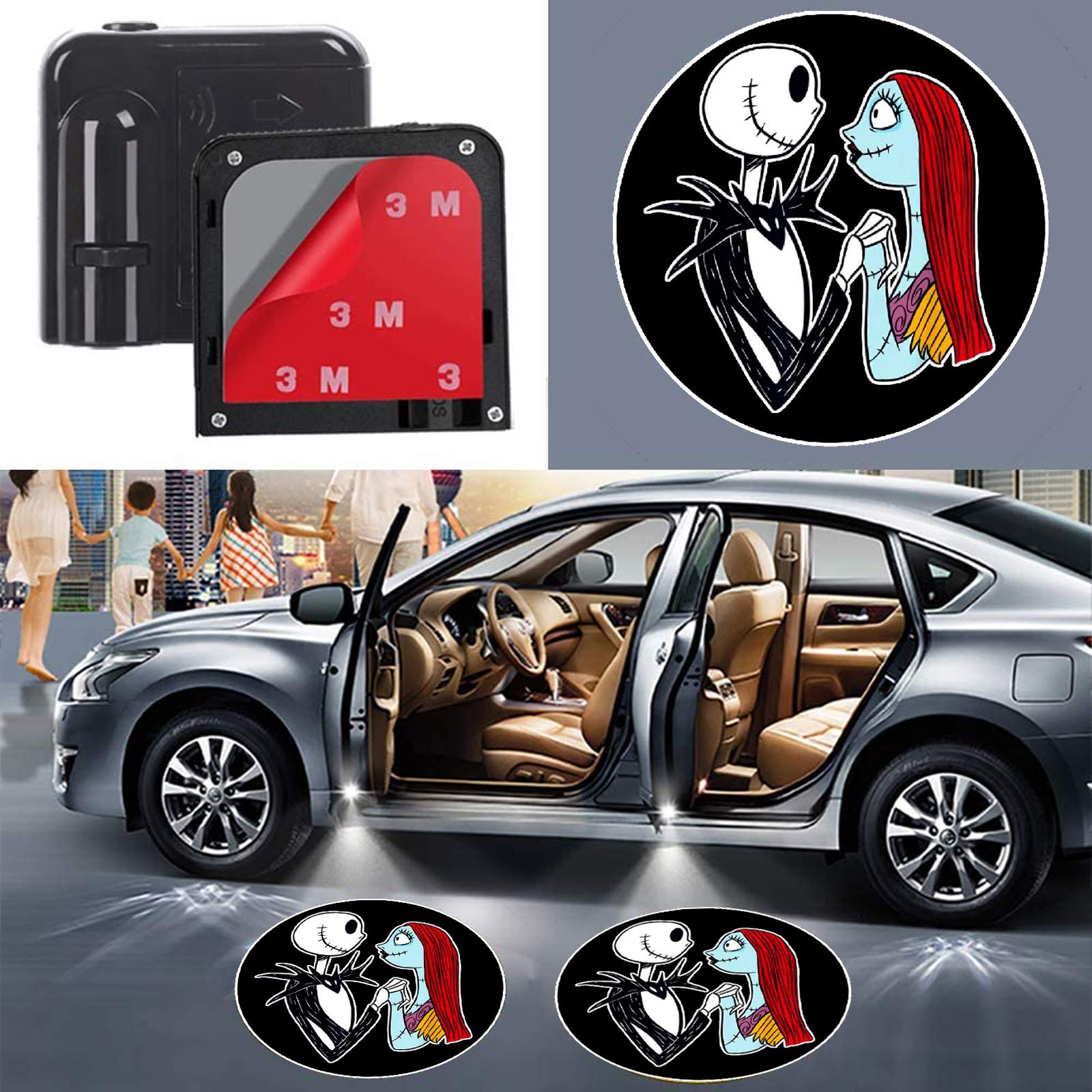 Buy 2Pcs for Car Door Lights Logo for The Nightmare Before Christmas