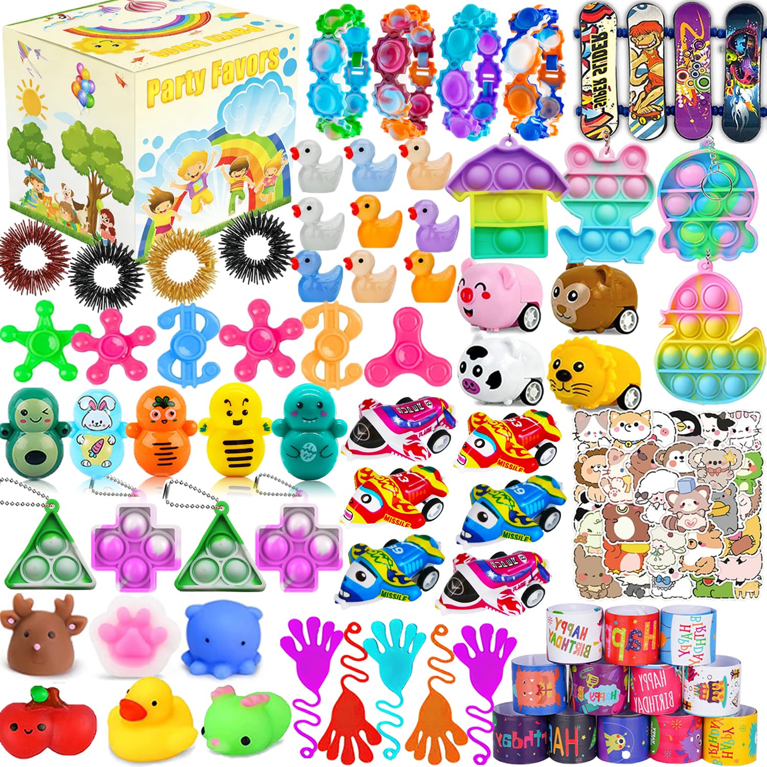 157 Pack Party Favors for Kids 8-12 4-8, Classroom Prizes, Birthday Gifts, Pop Fidget Toys, Treasure Box Toys for Classroom, Easter Egg Fillers,
