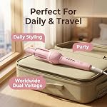 Automatic Hair Curler, 1.25 Inch (32mm) Long Barrel Curling Wand for Long Hair, Ceramic Auto Hair Curler for Women, 500M Ions, 4 Temp Settings, 2 Way Rotating, Auto Shut Off, Dual Voltage Travel Auto Curling Iron for Beginner, Anti-Scald Auto Shut Of