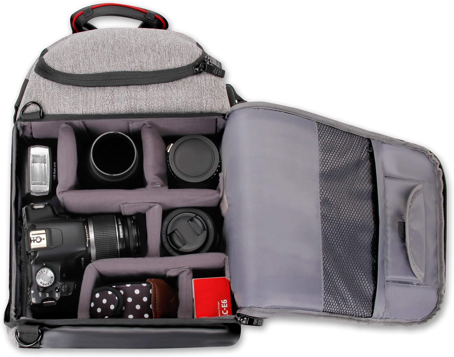 USA Gear DSLR Camera Backpack with Padded Dividers, Tripod Holder, Laptop Compartment, Rain Cover and Accessory Storage Compatible wIth Cameras from Nikon, Canon, Sony, Pentax and More