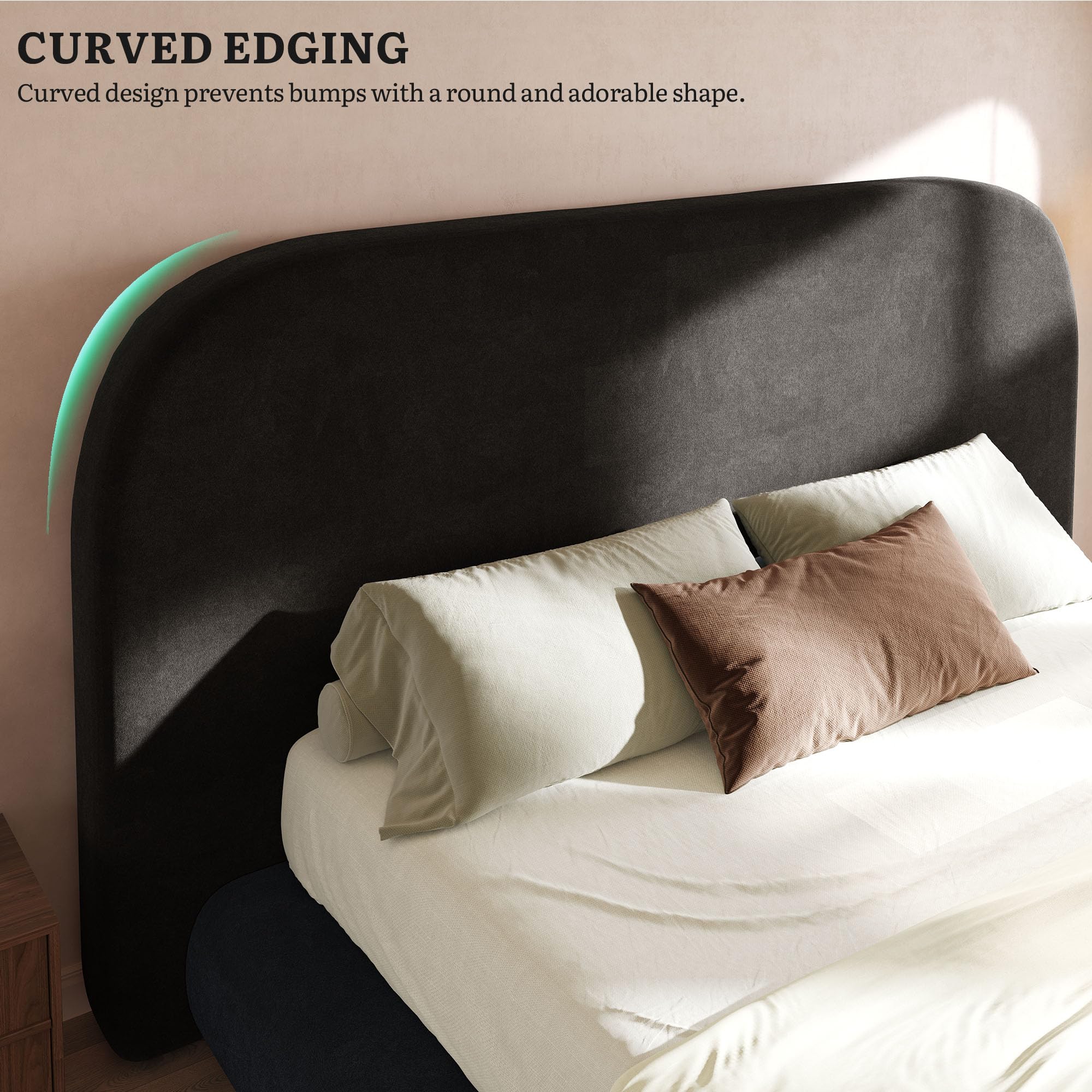 Best Black King Bed Frame Picks for 2026 4 YITAHOME King Size Bed Frame,Soft Cloud Bed with Footboard, Rounded Corners — product photo