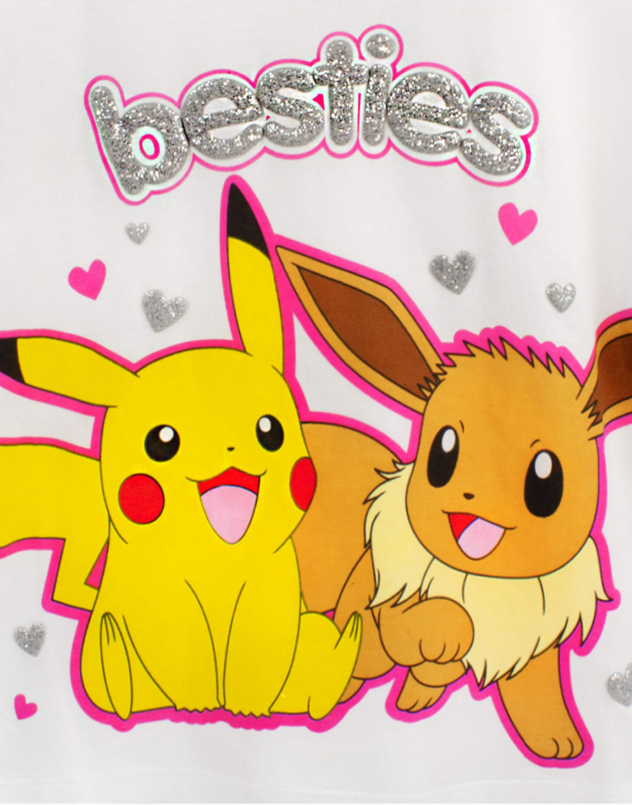 Piżama Pokemon Pikachu & Eevee Rękaw z falbanką Długie LUB krótkie nogi Dziewczyny PJs