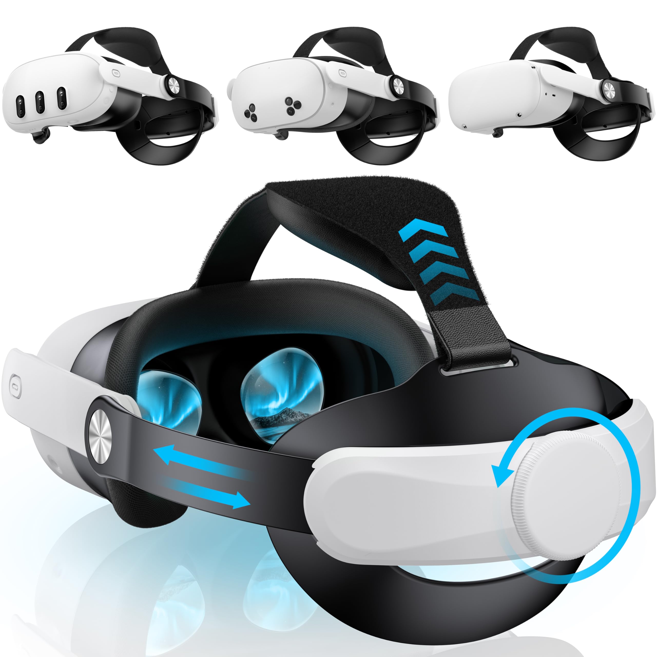 Comfort Head Strap for Meta Quest 3/3S/Meta Quest 2,VR Headset Elite Strap Replacement for Oculus Quest 3/3S/2 Accessories,Stable Elite Strap Pressure-Reduce Headstrap