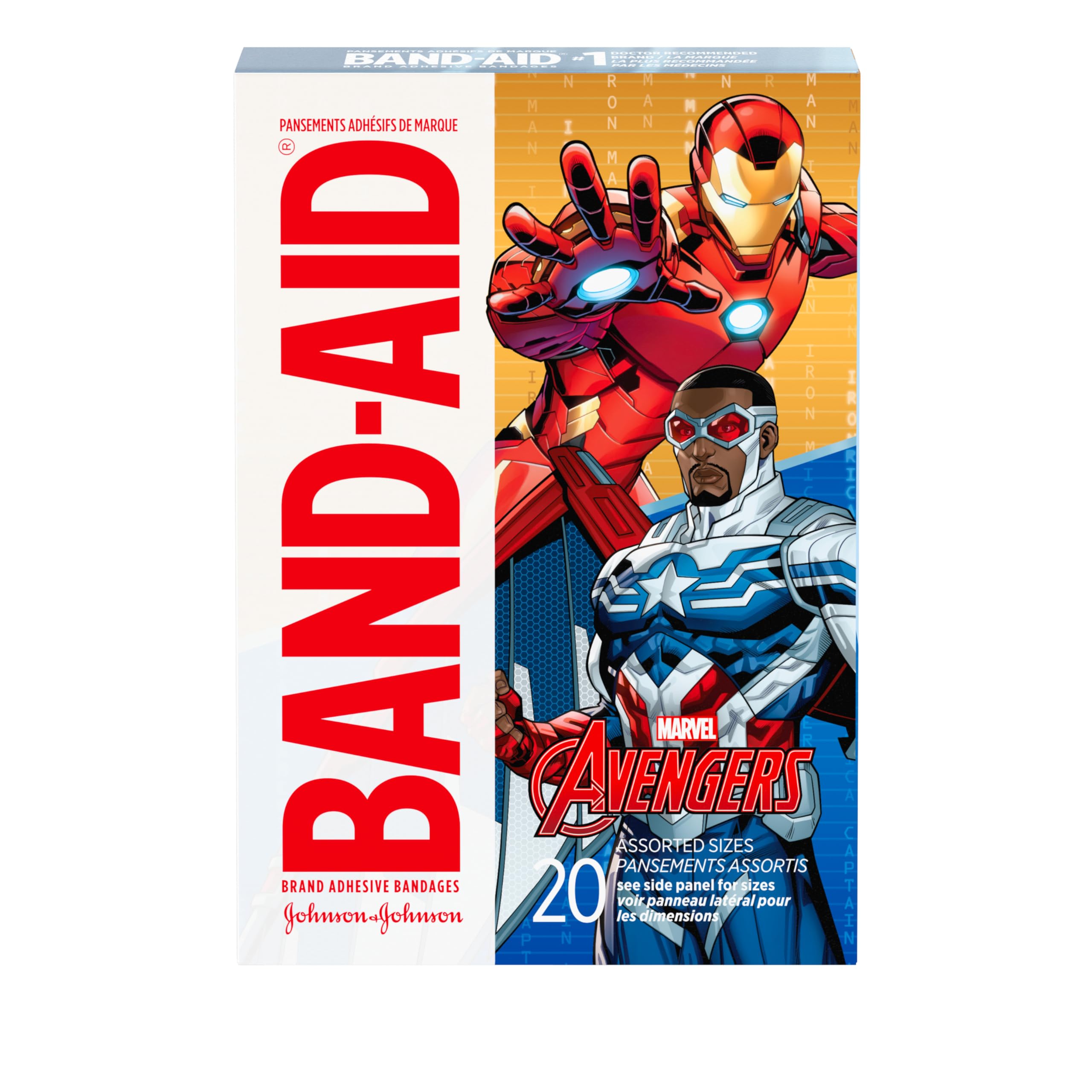Band-Aid Brand Adhesive Bandages for Minor Cuts, Marvel Avengers Characters, Assorted Sizes, 20 ct
