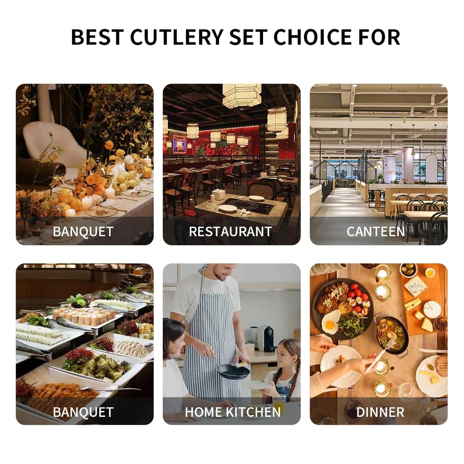 Set Posate Da Servizio In Acciaio Inox - 10 Pezzi, Cucchiai, Forchette, Coltello E Mestolo - Foto 3