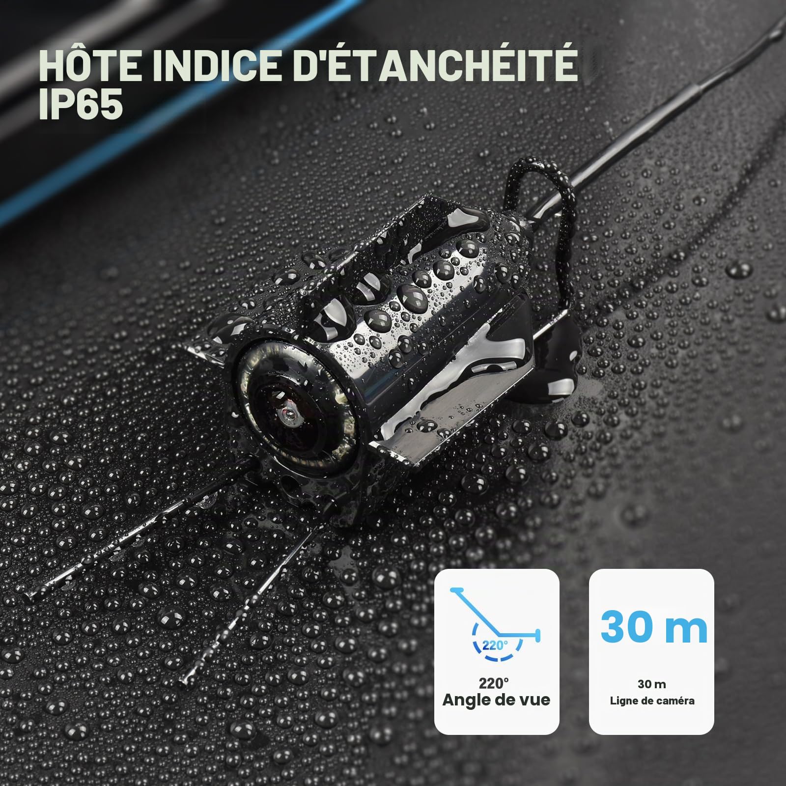 Caméra détecteur de poissons portable, caméra de pêche sous-marine avec écran IPS de 5 pouces, 6 LED IR lumières infrarouges, caméra vidéo de pêche étanche pour glace, rivière et bateau