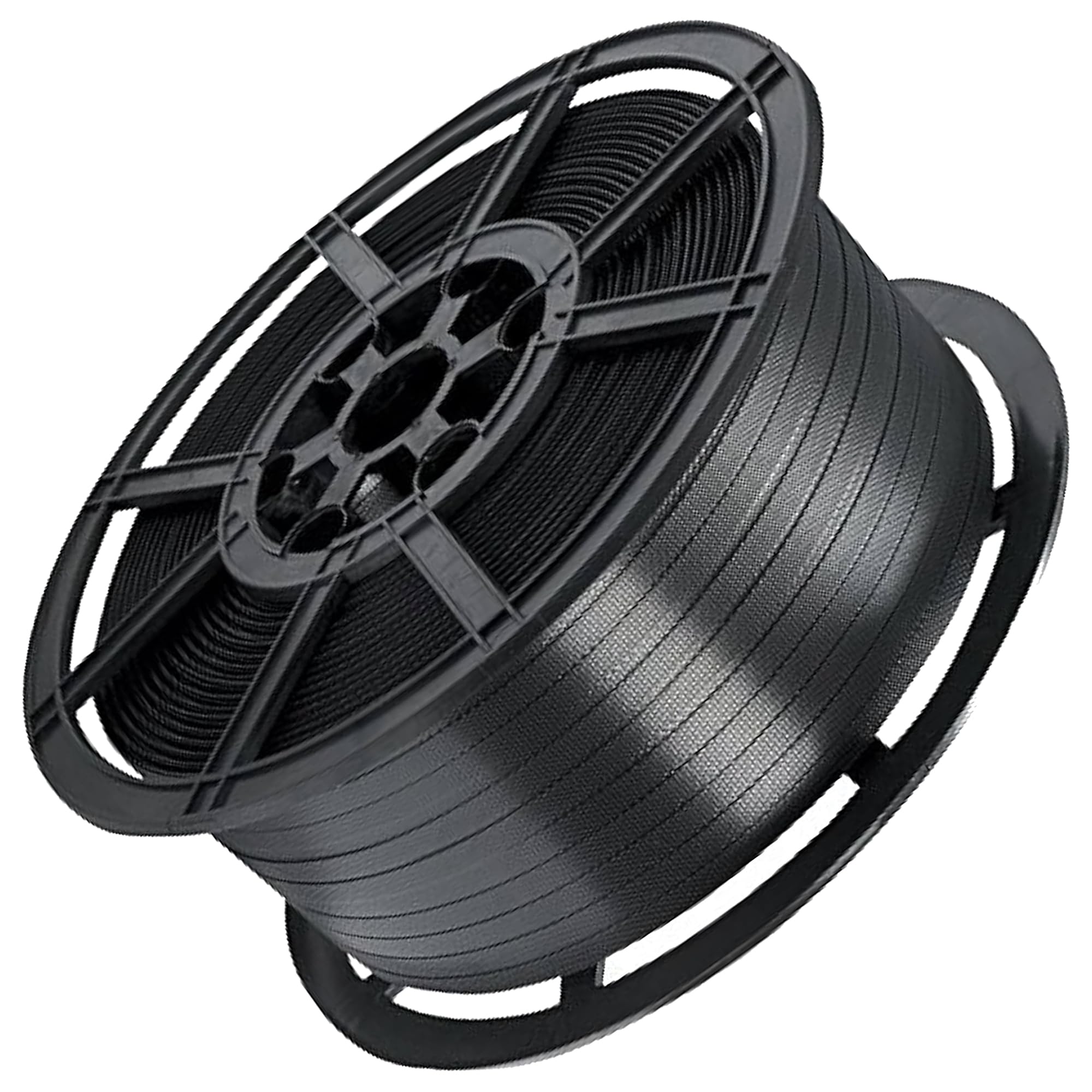 Black Plastic Hand Pallet Strapping Banding 12mm Wide 1000 Metres Per Coil 310kg Brake/Strength - Polypropylene Strap For Packing, Banding & Warehouse Use (1 Coil)