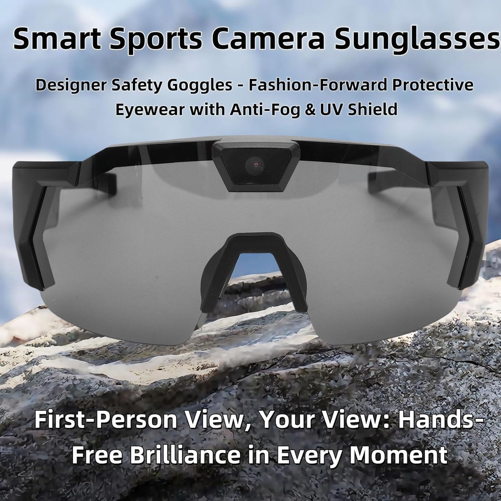 Smart-Kamera-Brille, Videobrille mit HD-1080p-Videoaufzeichnung, 120°-Weitwinkelobjektiv, WLAN, tragbare Sonnenbrille für Outdoor, Indoor, Sport, Radfahren, Wandern, Reiten